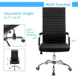 Homall Ribbed Office Chair High Back PU Leather Executive Conference Chair Adjustable Swivel Chair with Arms