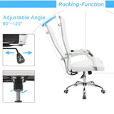 Homall Ribbed Office Chair High Back PU Leather Executive Conference Chair Adjustable Swivel Chair with Arms