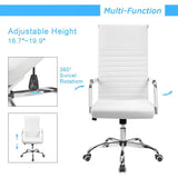 Homall Ribbed Office Chair High Back PU Leather Executive Conference Chair Adjustable Swivel Chair with Arms