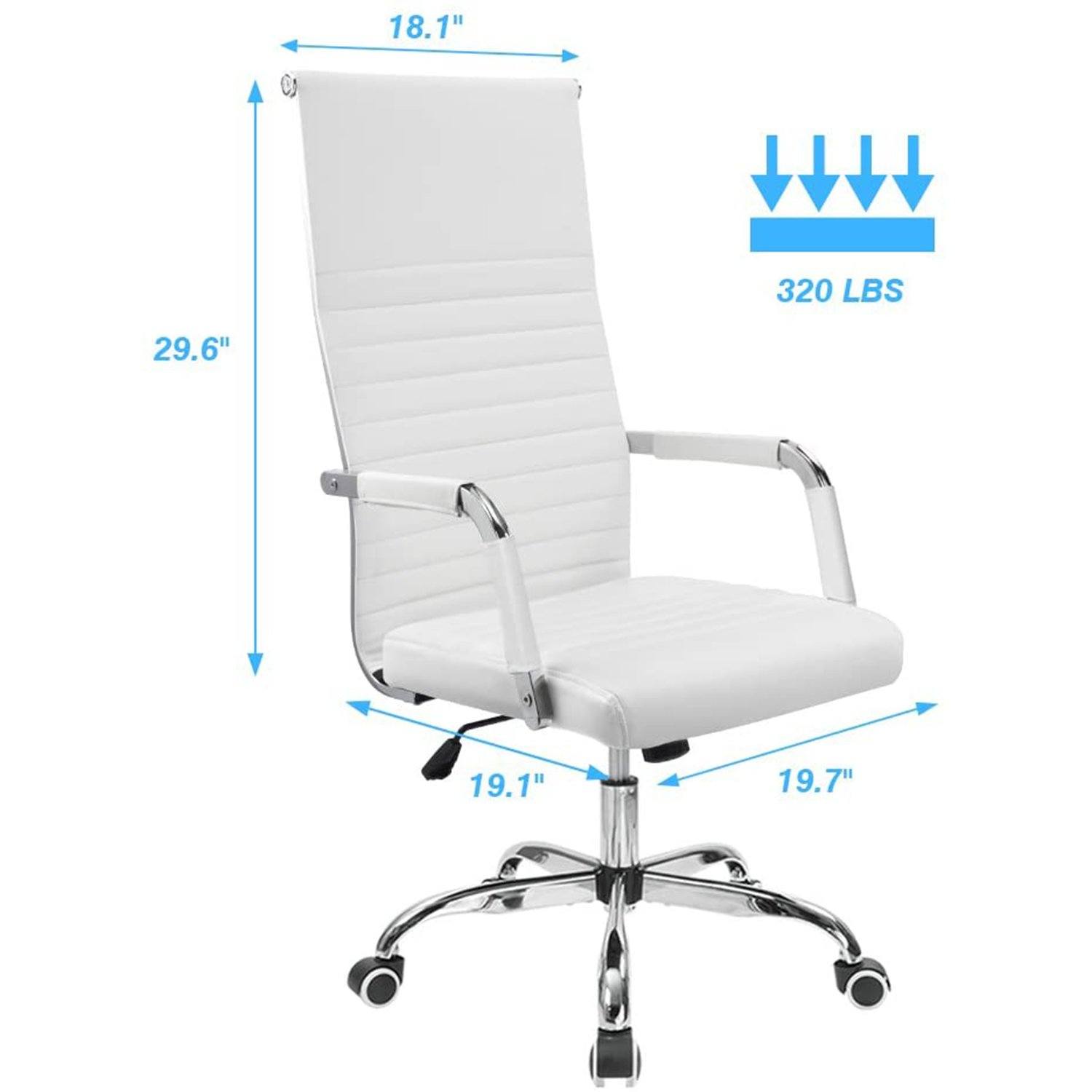 Homall Ribbed Office Chair High Back PU Leather Executive Conference Chair Adjustable Swivel Chair with Arms