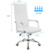 Homall Ribbed Office Chair High Back PU Leather Executive Conference Chair Adjustable Swivel Chair with Arms