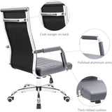 Homall Ribbed Office Chair Mid-Back PU Leather Desk Chair Adjustable Swivel Chair
