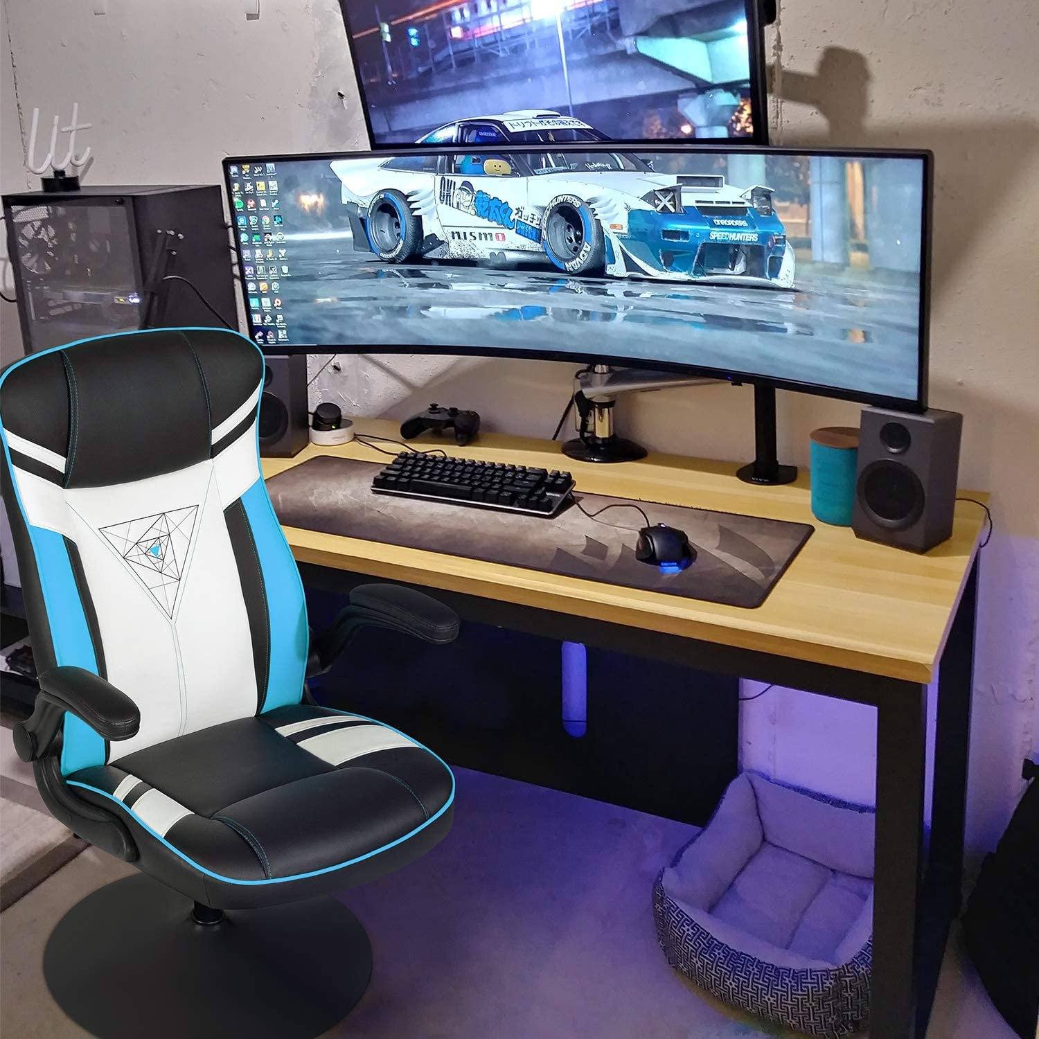 Homall Rocking Gaming Chair Racing Computer Game Chairs Office Adjustable Swivel High Back PC Gamer Chair Armrest Support for Adult