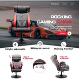 Homall Rocking Gaming Chair Racing Computer Game Chairs Office Adjustable Swivel High Back PC Gamer Chair Armrest Support for Adult