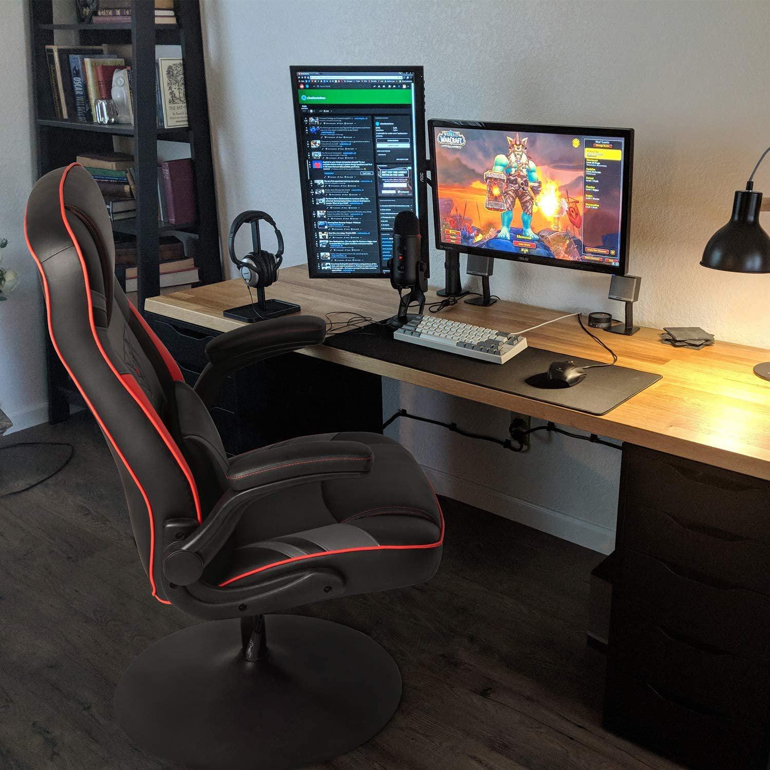 Homall Rocking Gaming Chair Racing Computer Game Chairs Office Adjustable Swivel High Back PC Gamer Chair Armrest Support for Adult