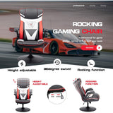 Homall Rocking Gaming Chair Racing Computer Game Chairs Office Adjustable Swivel High Back PC Gamer Chair Armrest Support for Adult