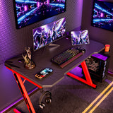 Homall 44in Gaming Desk Z Shaped PC Gaming Table Home Office Workstation