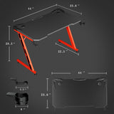 Homall 44in Gaming Desk Z Shaped PC Gaming Table Home Office Workstation