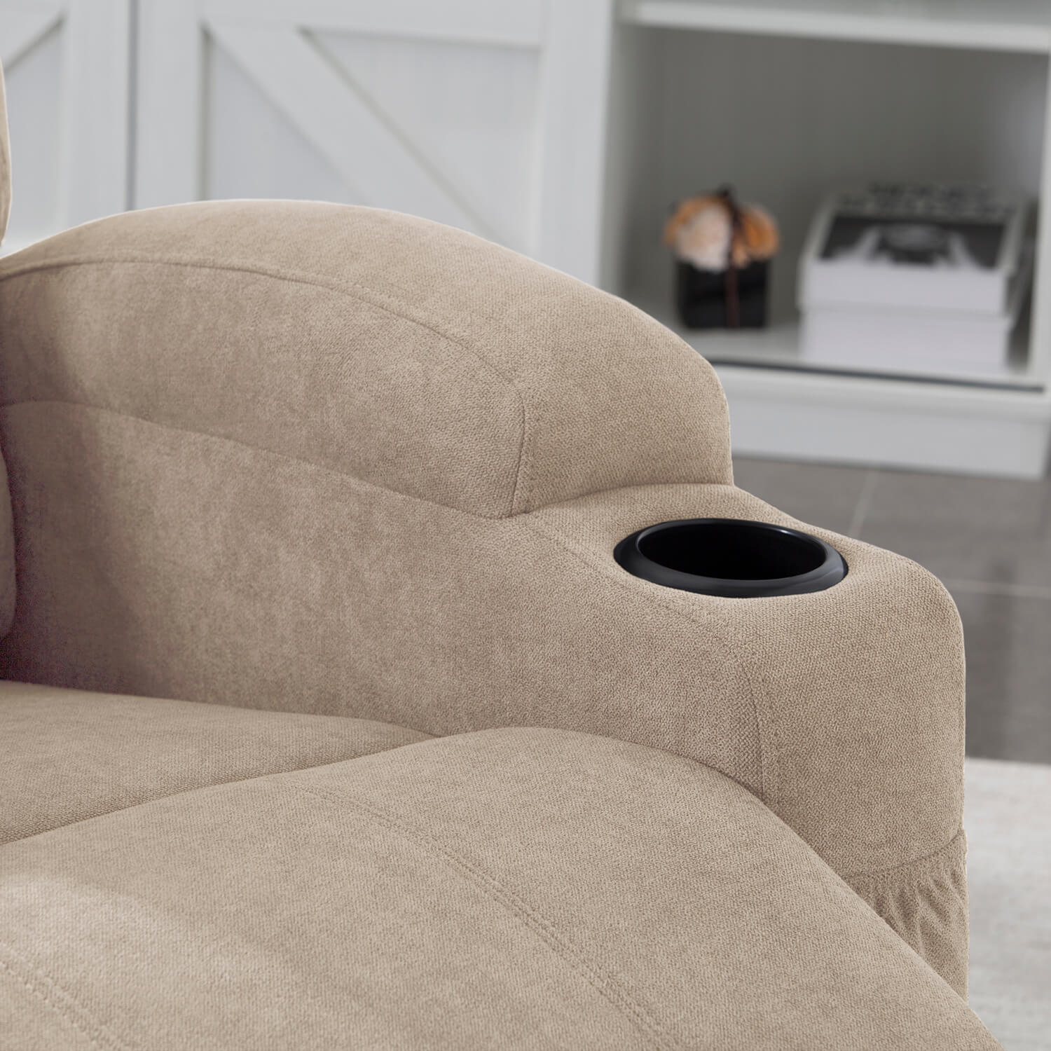 Homall 360° Fabric Swivel Rocker Recliner, Electric Massage Recliner Chair