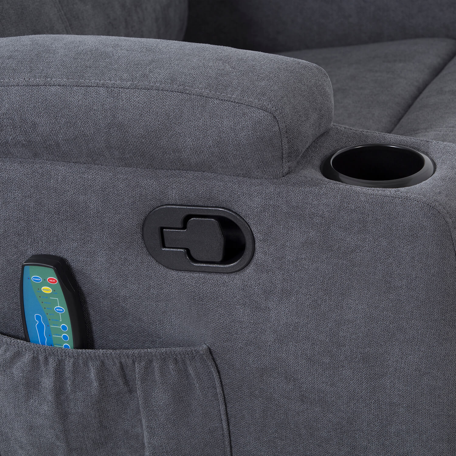 Homall 360° Fabric Swivel Rocker Recliner, Electric Massage Recliner Chair