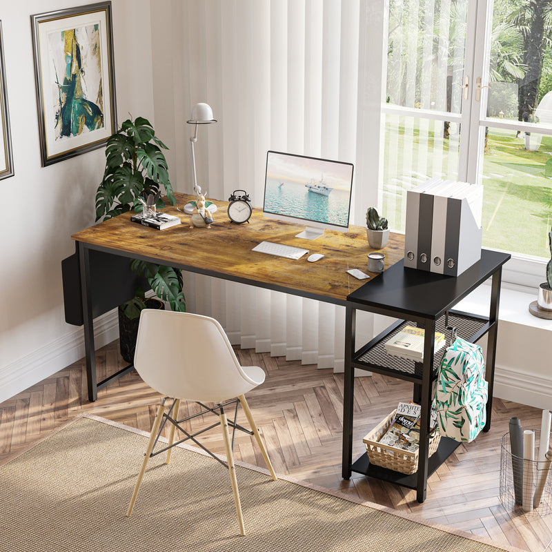 Homall 47in Home Office Desk Study Writing Computer Desk with Removable Storage Shelves