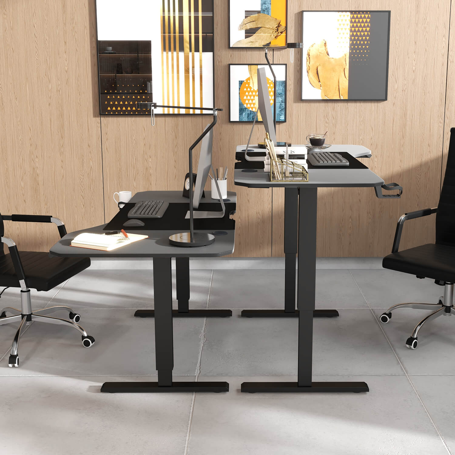 Homall 63 Inches Electric Height Adjustable Standing Desk, Large Desktop Stand Up Desk