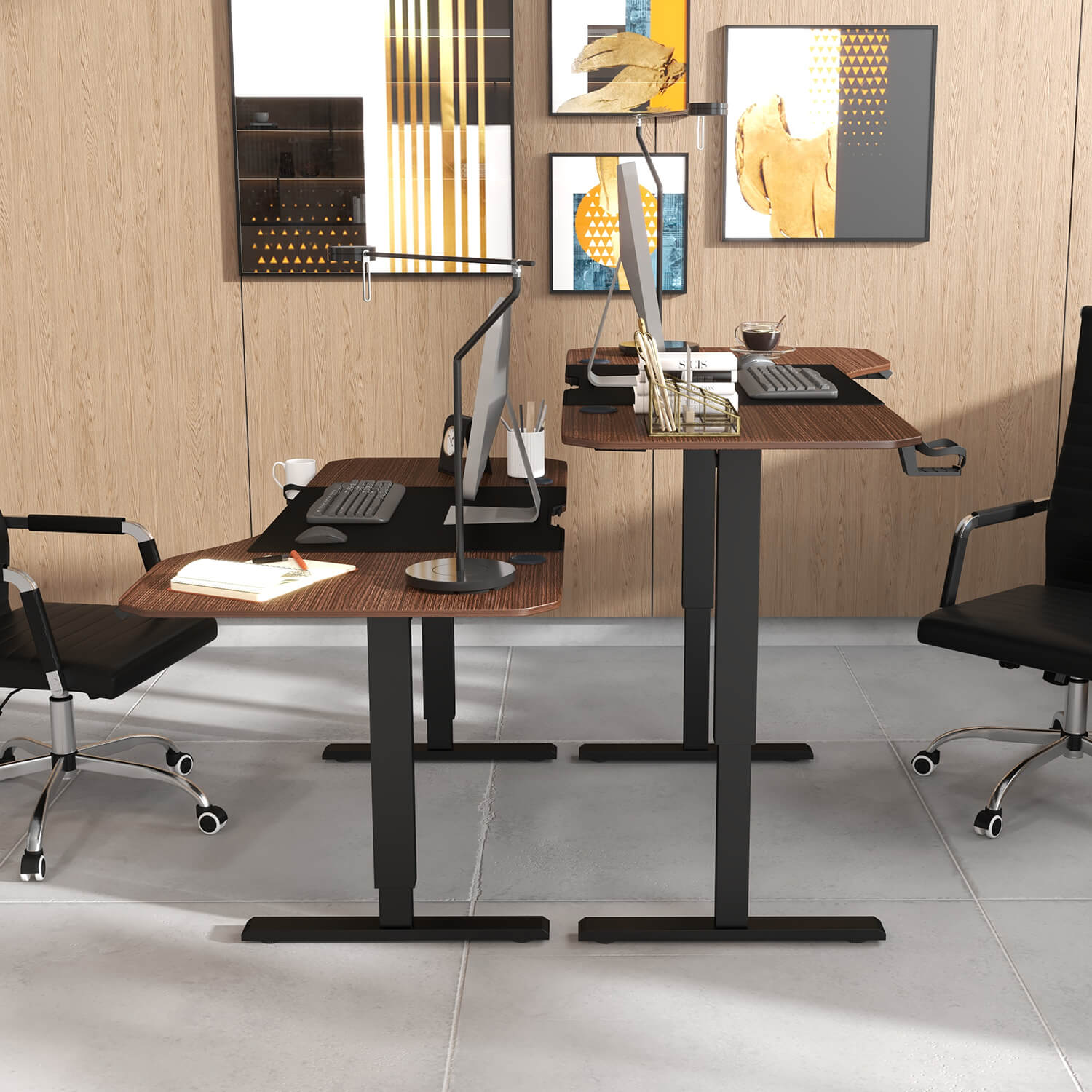 Homall 63 Inches Electric Height Adjustable Standing Desk, Large Desktop Stand Up Desk