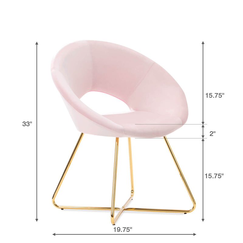 Homall Accent Chair Velvet Vanity Chair with Golden Legs