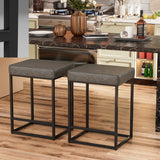 Homall Backless Modern Square Bar tools, 24Counter Height Island Chairs, Set of 2