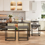 Homall Backless Modern Square Bar tools, 24Counter Height Island Chairs, Set of 2