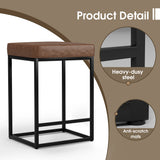 Homall Backless Modern Square Bar tools, 24Counter Height Island Chairs, Set of 2