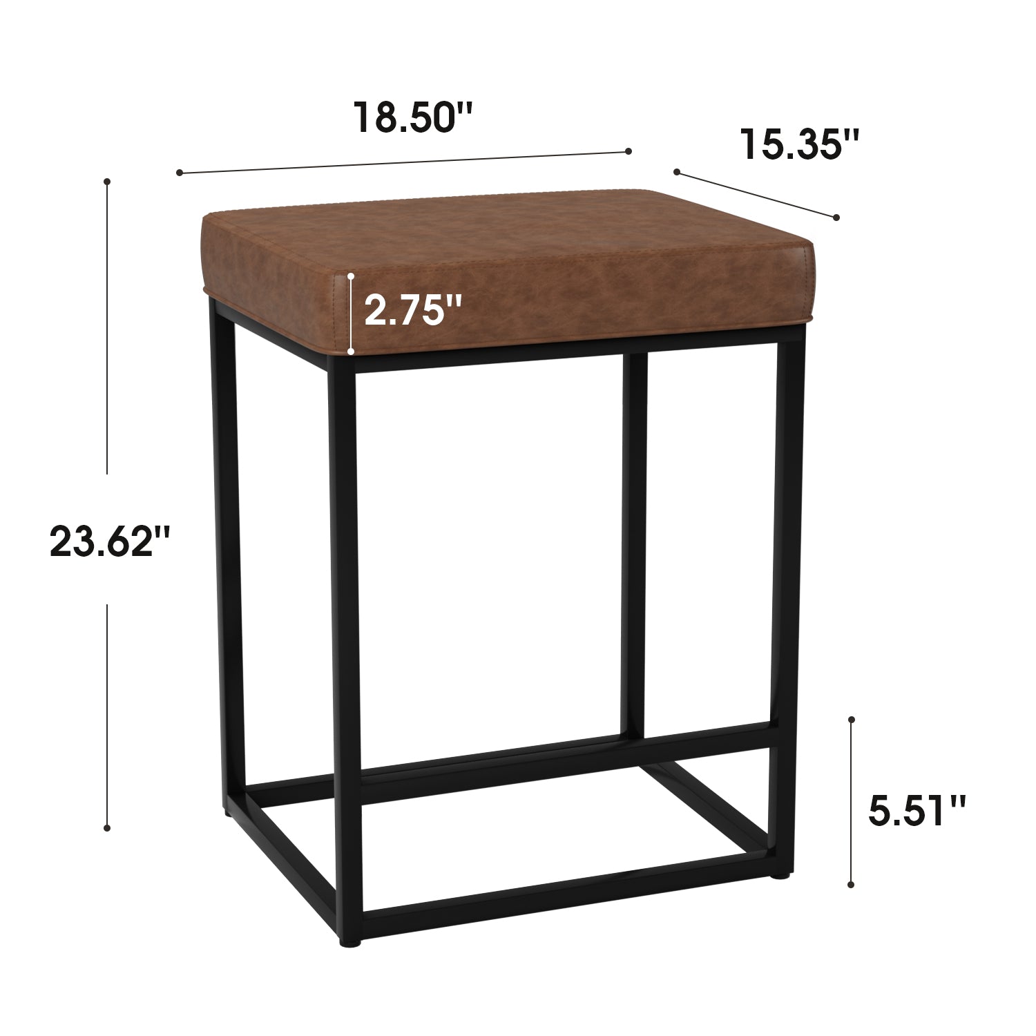 Homall Backless Modern Square Bar tools, 24Counter Height Island Chairs, Set of 2
