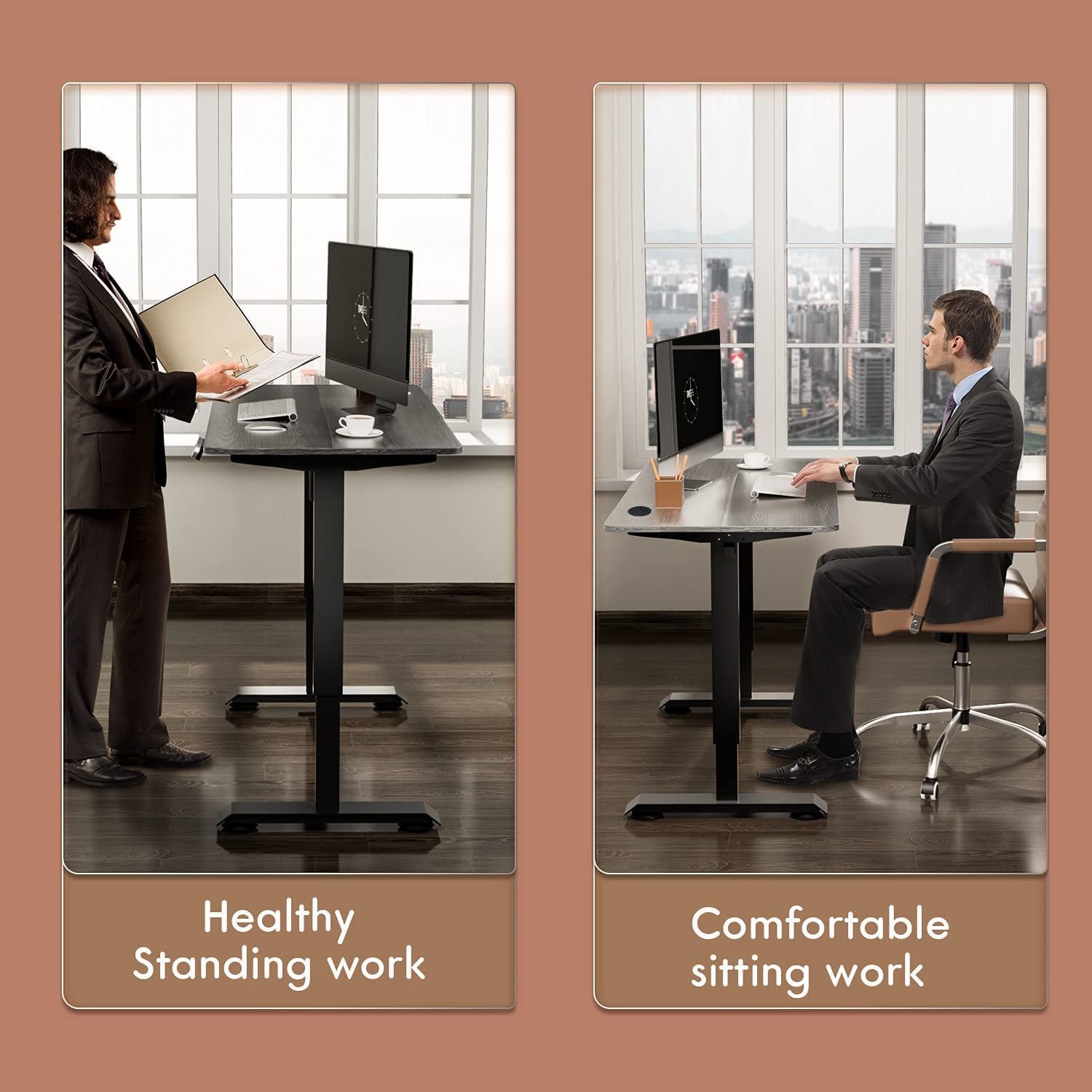 Homall Electric Standing Desk Height Adjustable Office Stand Desk with Preset Height Memory Controller, 47 Inches