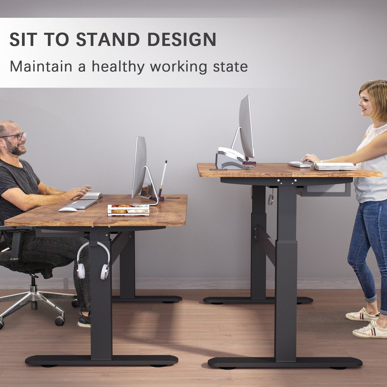 Homall Electric Standing Desk with Drawer, 43.3 Inch