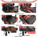 Homall Gaming Chair With Footrest, Ergonomic High-Back Leather Racing Computer Chair