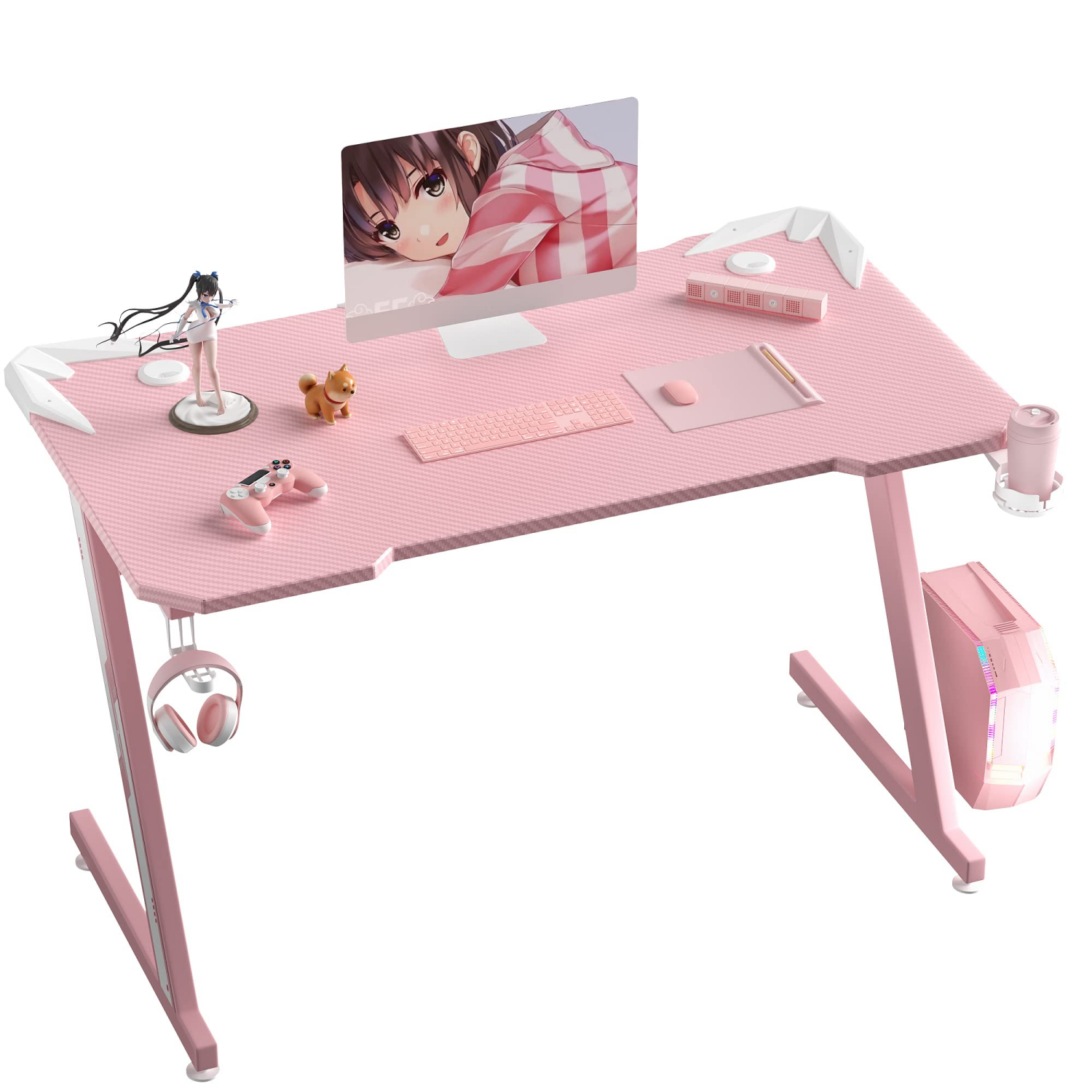 Homall 44in Gaming Desk Z Shaped PC Gaming Table Home Office Workstation