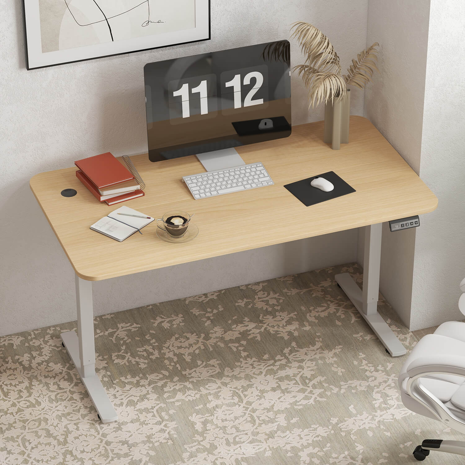 Homall 55 Inches Electric Standing Desk with Splice Board