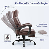 Homall High Back Office Chair, Executive Leather Desk Chair with Footrest