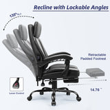 Homall High Back Office Chair, Executive Leather Desk Chair with Footrest