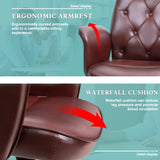 Homall Home Office Chair PU Leather Retro Accent Desk Chair, Brown