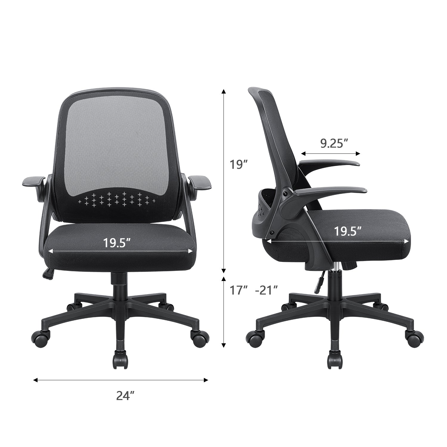 Homall Mesh Office Chair, Ergonomic Desk Chair with Lumbar Support and Flip-up Arms