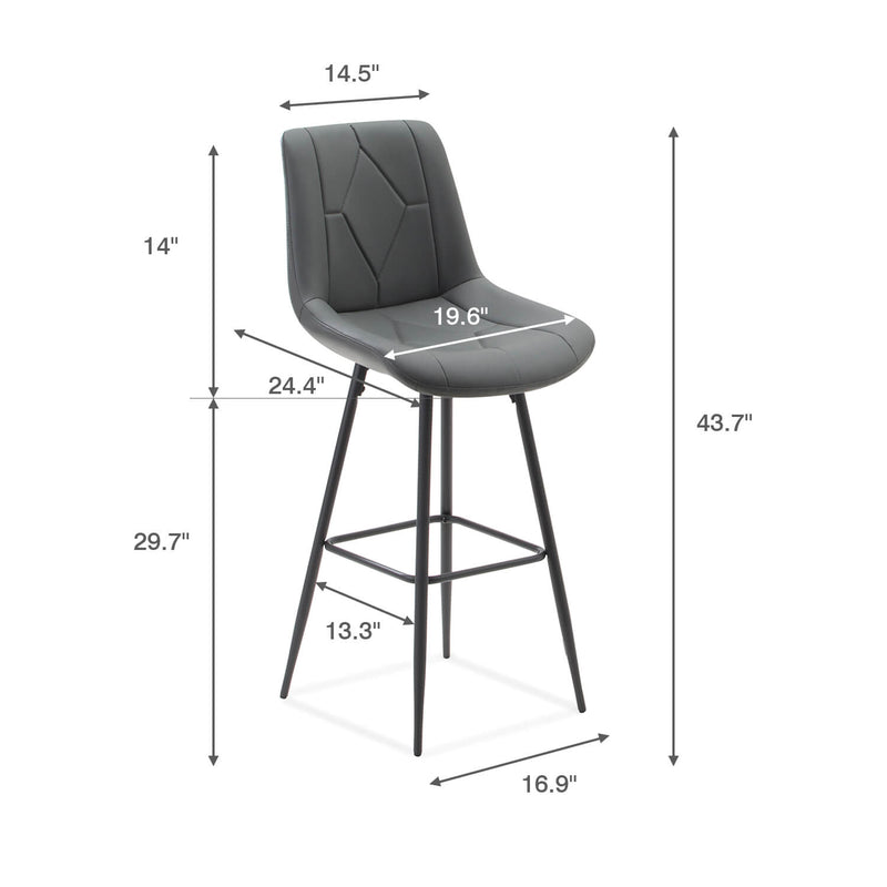 Homall 30‘’ PU Leather Counter Height Stools, Set of 2