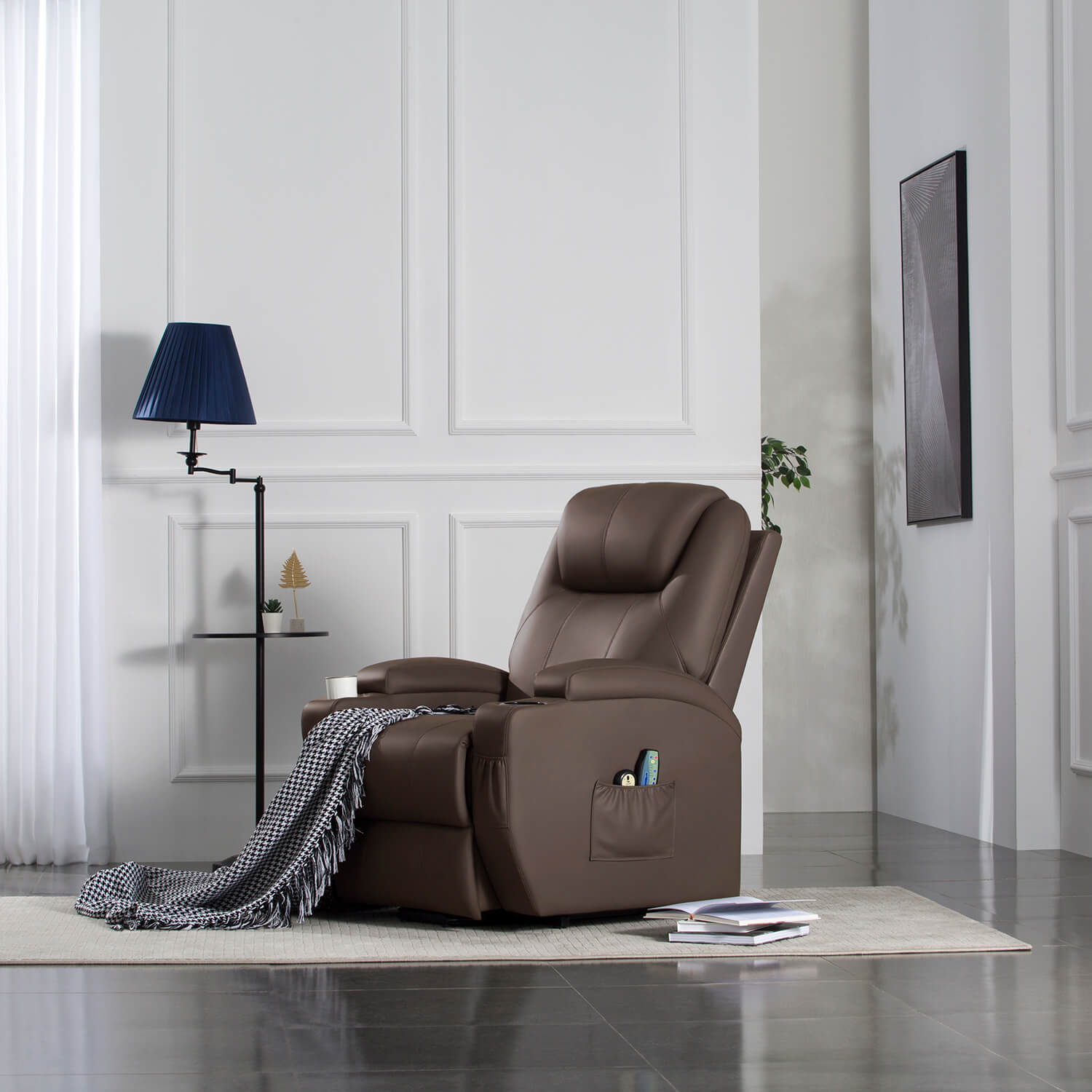 Homall Power Lift Recliner for Elderly with Heat and Massage Functions, PU Leather/Fabric Version