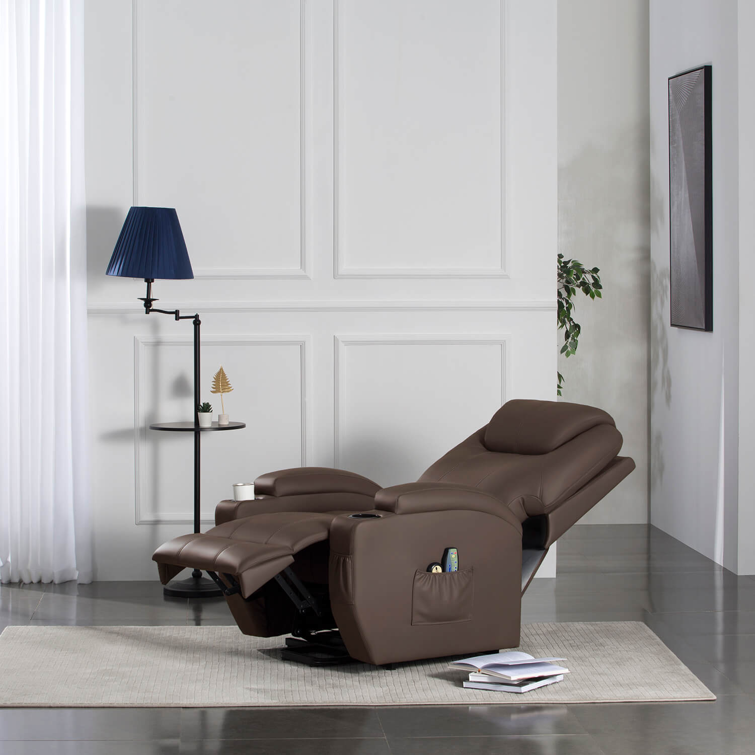 Homall Power Lift Recliner for Elderly with Heat and Massage Functions, PU Leather/Fabric Version