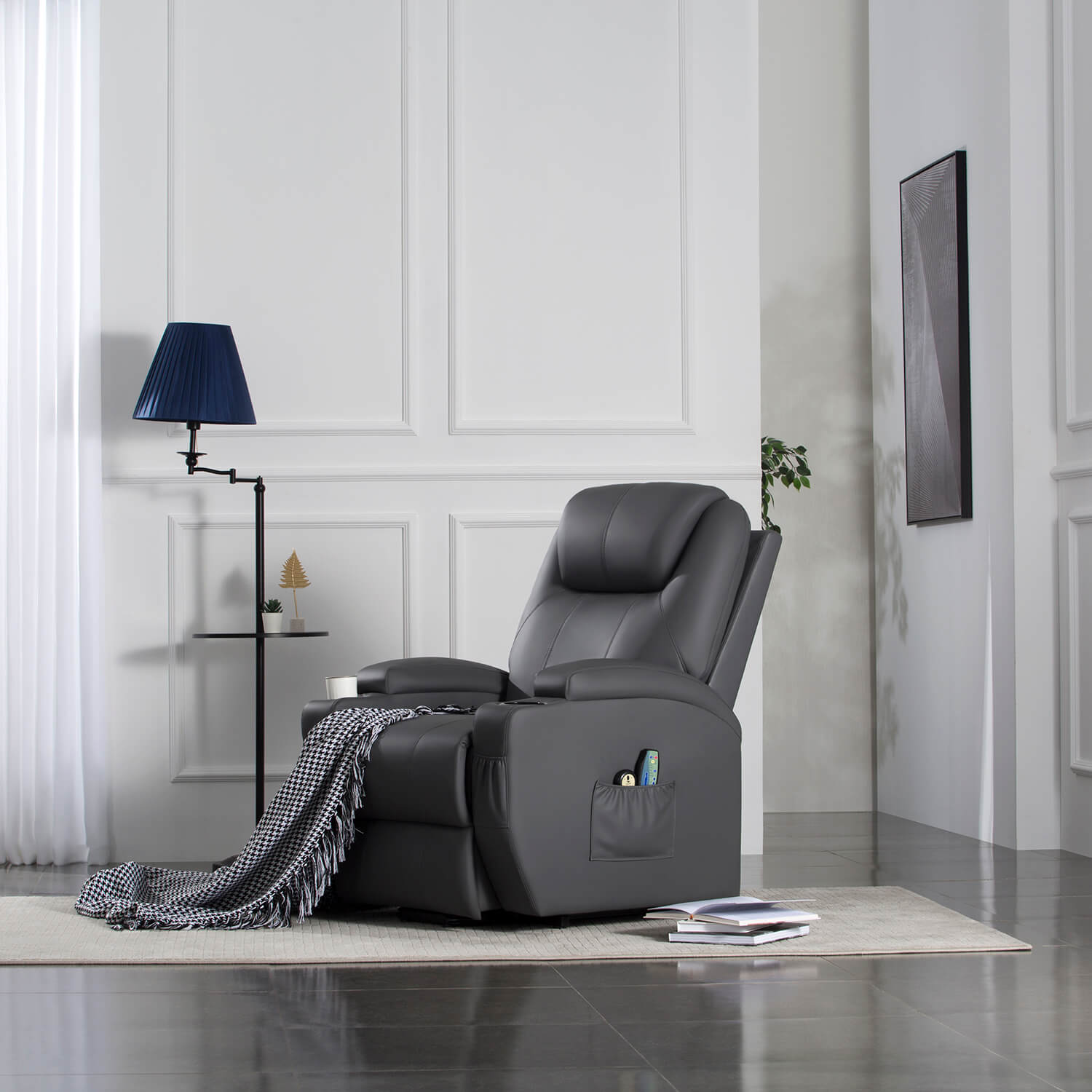 Homall Power Lift Recliner for Elderly with Heat and Massage Functions, PU Leather/Fabric Version