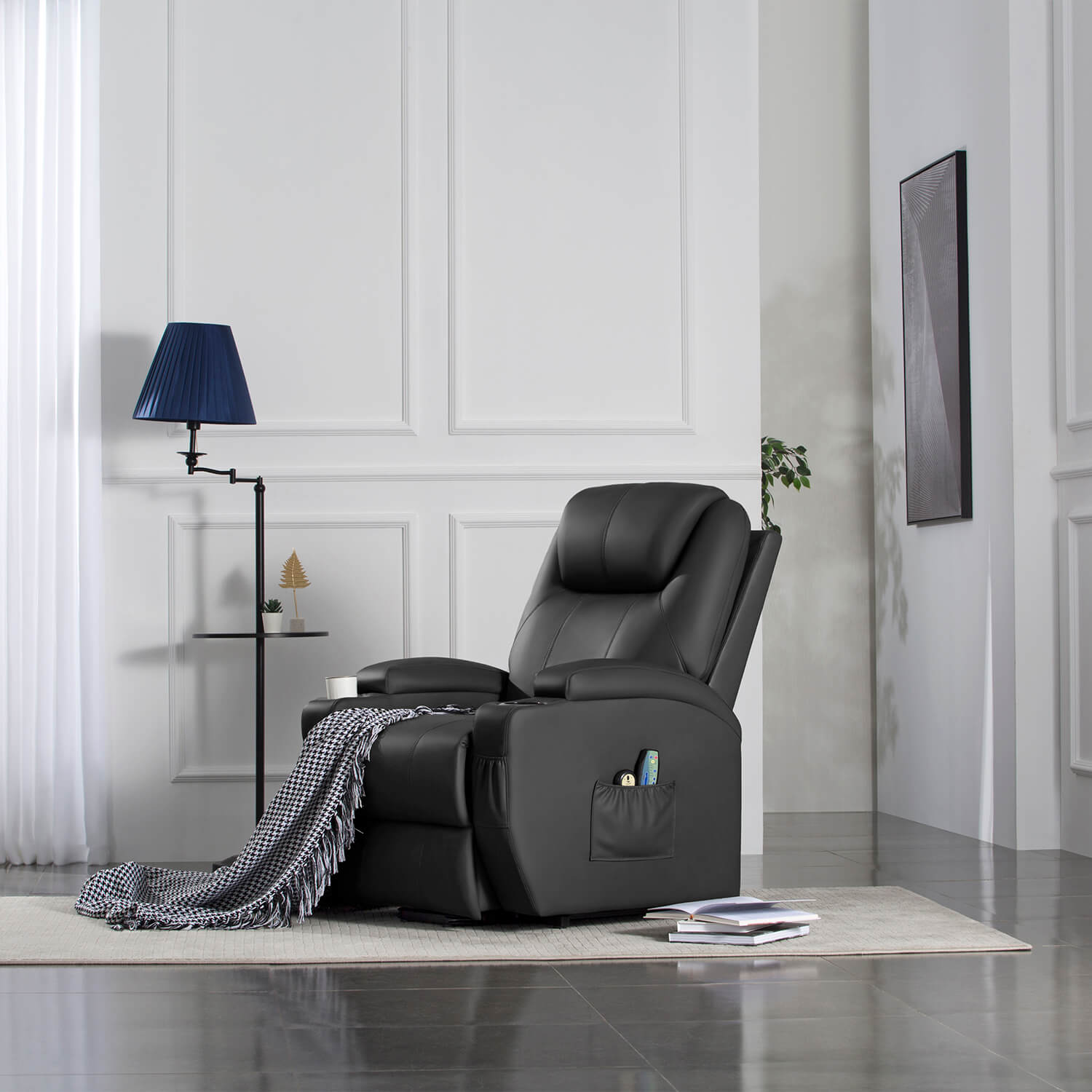 Homall Power Lift Recliner for Elderly with Heat and Massage Functions, PU Leather/Fabric Version