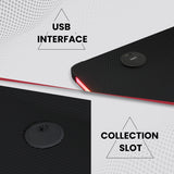 Homall RGB LED Lights Gaming Desk, With Light Remote Control and Cup Holder, Headphone Hook