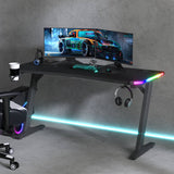 Homall RGB LED Lights Gaming Desk, With Light Remote Control and Cup Holder, Headphone Hook