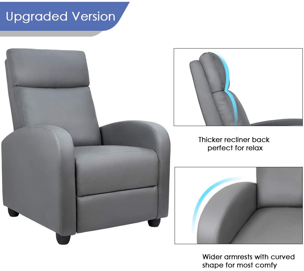 Homall PU Leather Recliner Home Theater Seating Living Room Chair