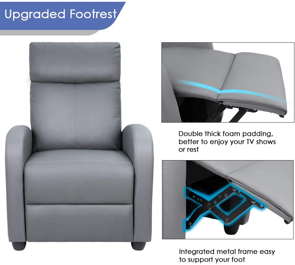 Homall PU Leather Recliner Home Theater Seating Living Room Chair