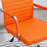 Homall Ribbed Office Chair Mid-Back PU Leather Desk Chair Adjustable Swivel Chair