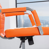 Homall Ribbed Office Chair Mid-Back PU Leather Desk Chair Adjustable Swivel Chair