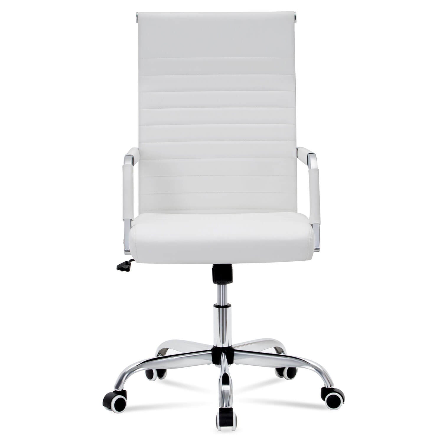 Homall Ribbed Office Chair Mid-Back PU Leather Desk Chair Adjustable Swivel Chair