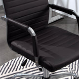 Homall Ribbed Office Chair Mid-Back PU Leather Desk Chair Adjustable Swivel Chair