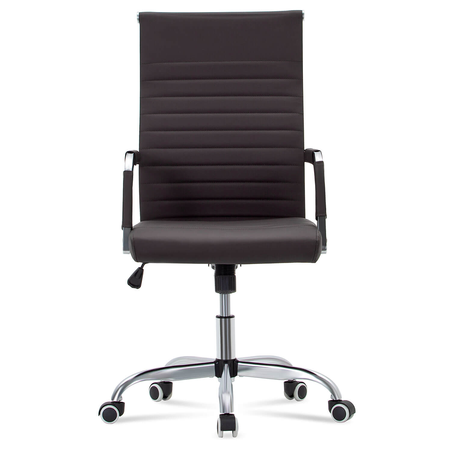 Homall Ribbed Office Chair Mid-Back PU Leather Desk Chair Adjustable Swivel Chair