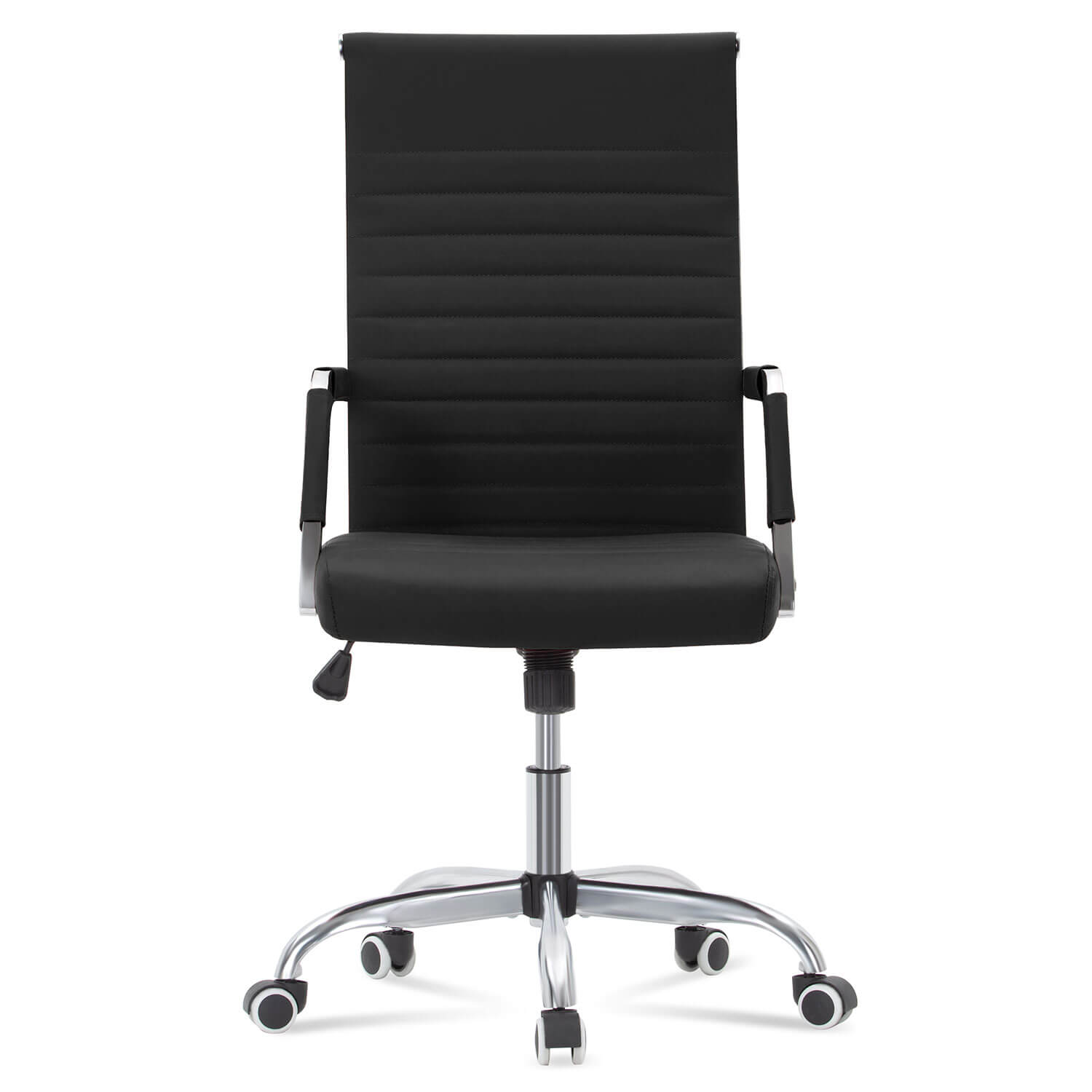 Homall Ribbed Office Chair Mid-Back PU Leather Desk Chair Adjustable Swivel Chair