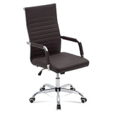 Homall Ribbed Office Chair Mid-Back PU Leather Desk Chair Adjustable Swivel Chair