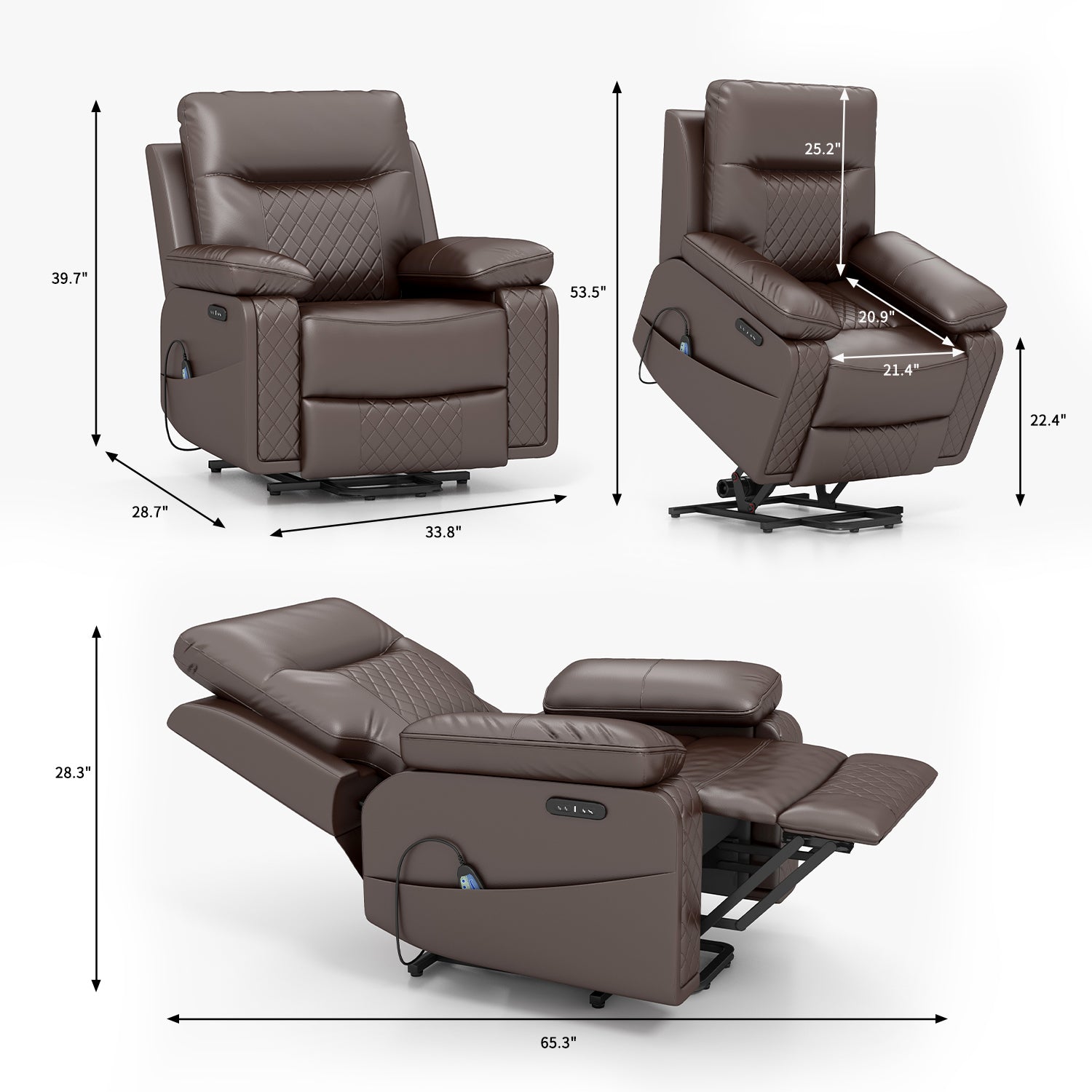 Homall Power Lift Chair, Dual Motor Lift Recliner with Massage and Heat Function