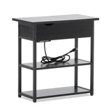 Homall Side Table with Power Outlets & USB Ports, End Tables with Narrow Flip Top