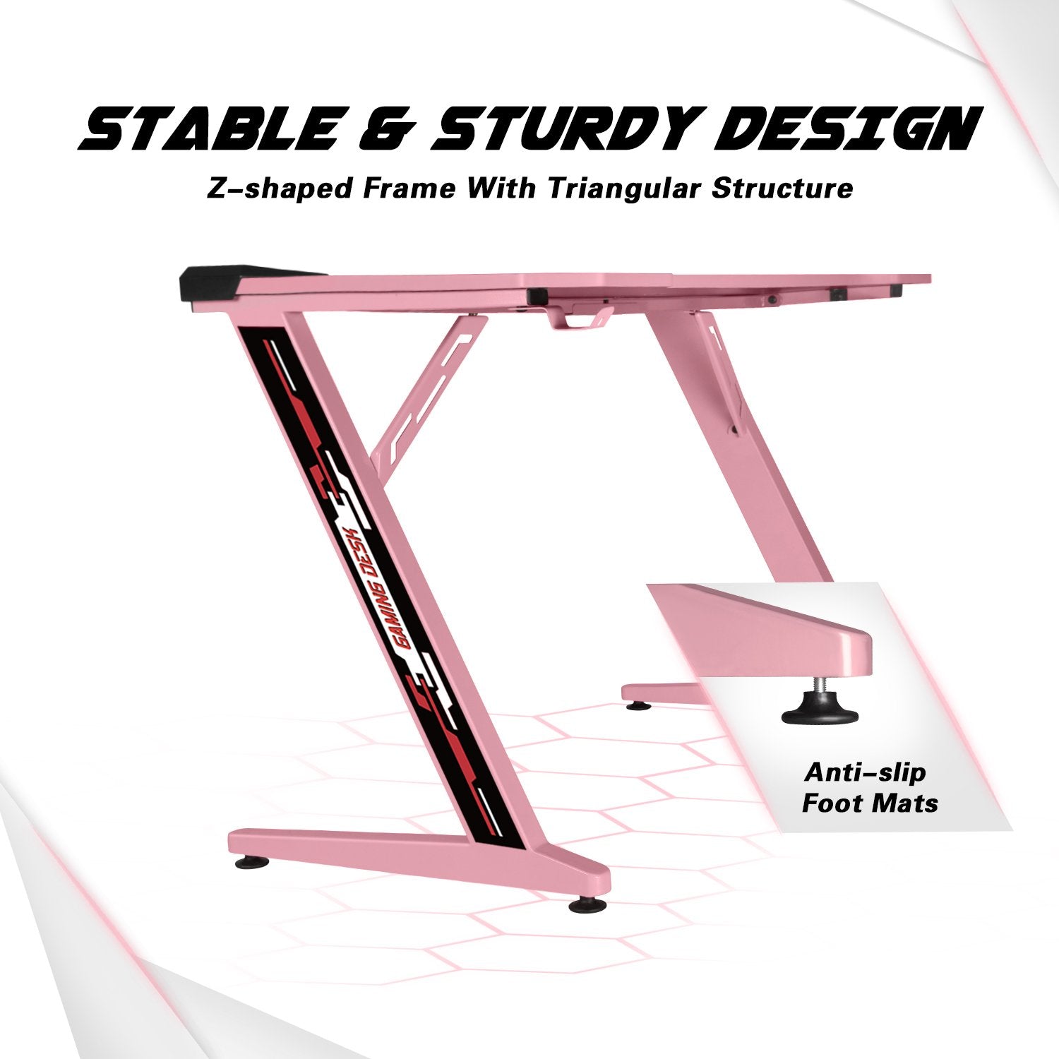 Homall Gaming Desk 44” Gaming Table Z Shape Gamer WorkStation